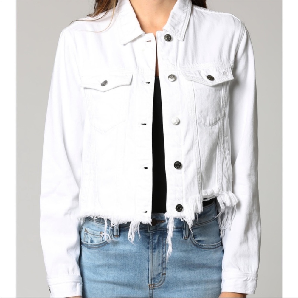 Hidden Frayed Jean Jacket